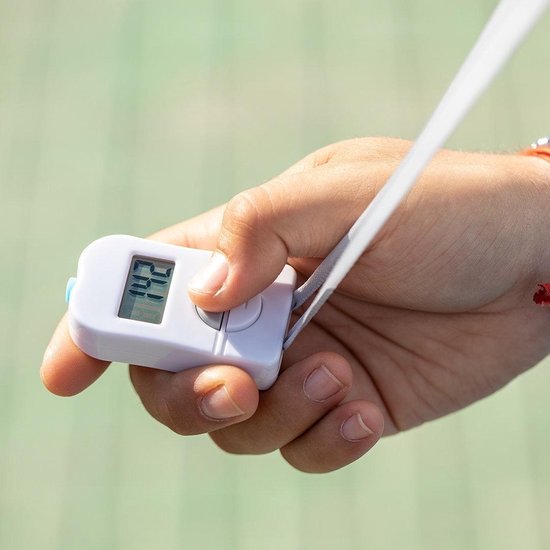 1x Digitale handtellers/personentellers aan koord 6 cm - Wit