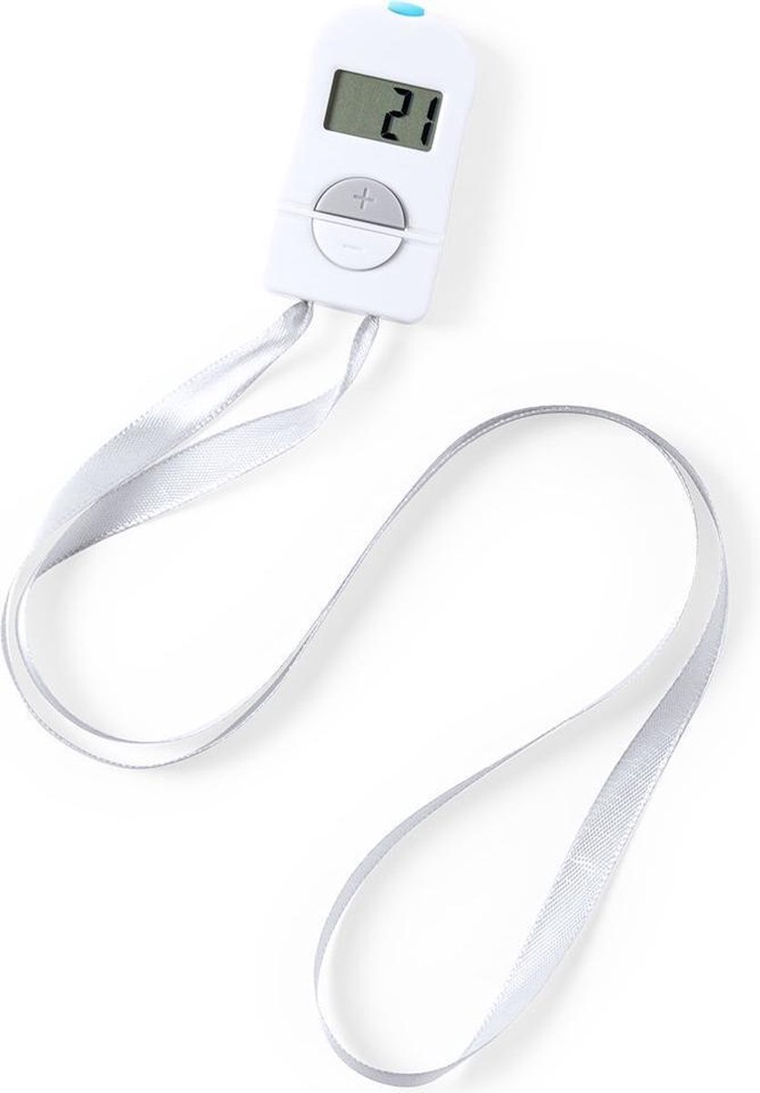 1x Digitale handtellers/personentellers aan koord 6 cm - Wit