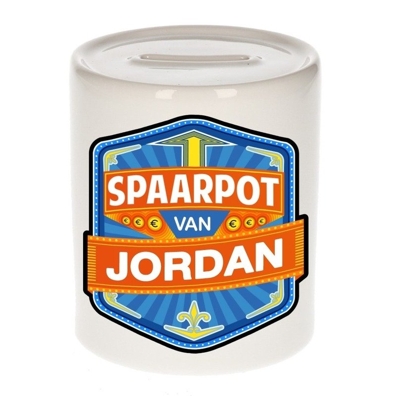 Bellatio Decorations Kinder spaarpot voor Jordan - keramiek - naam spaarpotten