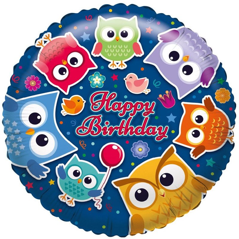 Folie cadeau sturen helium gevulde ballon Happy Birthday 46 cm - Folieballon verjaardag versturen/verzenden