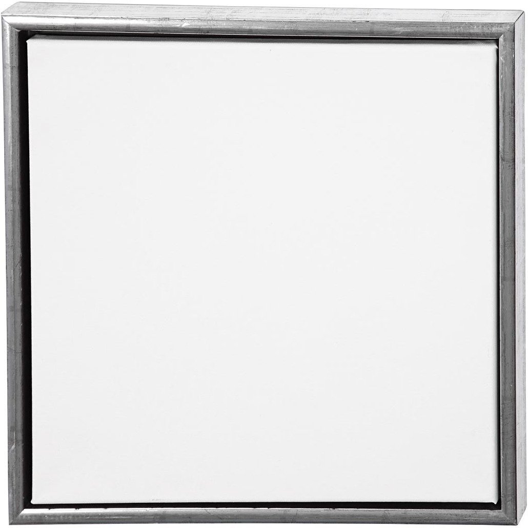 Canvas schildersdoek met lijst zilver 40 x 40 cm - Hobby - Verven - Schilderen - Creatief met verf - Ingelijste doeken - Silver