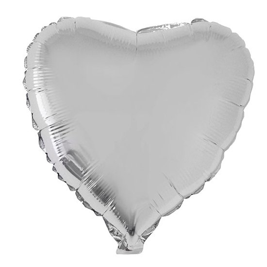 Folie ballon hart zilver 52 cm - Silver