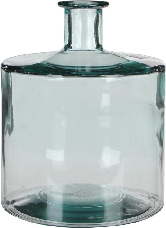 Mica Decorations Fles vaas Guan 21 x 26 cm transparant gerecycled glas - Home Deco vazen - Woonaccessoires