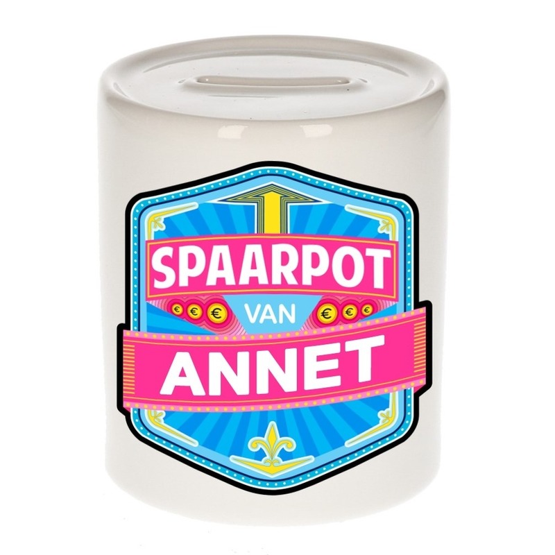 Bellatio Decorations Kinder spaarpot voor Annet - keramiek - naam spaarpotten