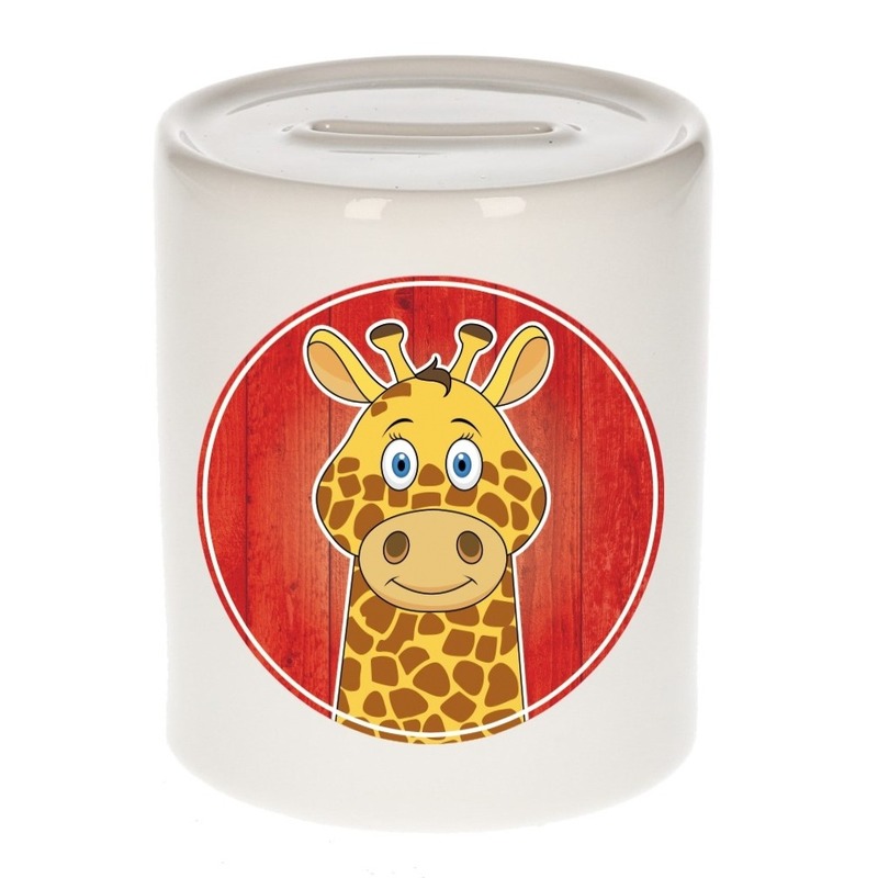 Bellatio Decorations Vrolijke giraffe dieren spaarpot 9 cm - keramiek - spaarpotten voor kinderen