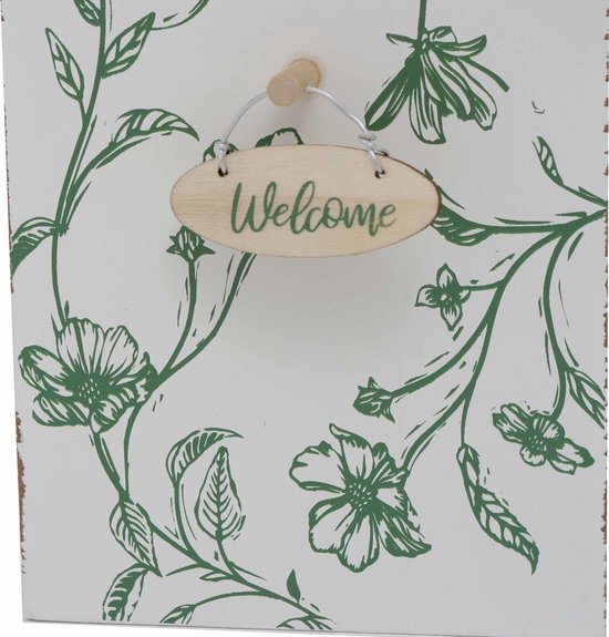 2x Vogelhuisje/nestkastjes wit/groen hout 22 cm - Vogelhuisjes tuindecoraties