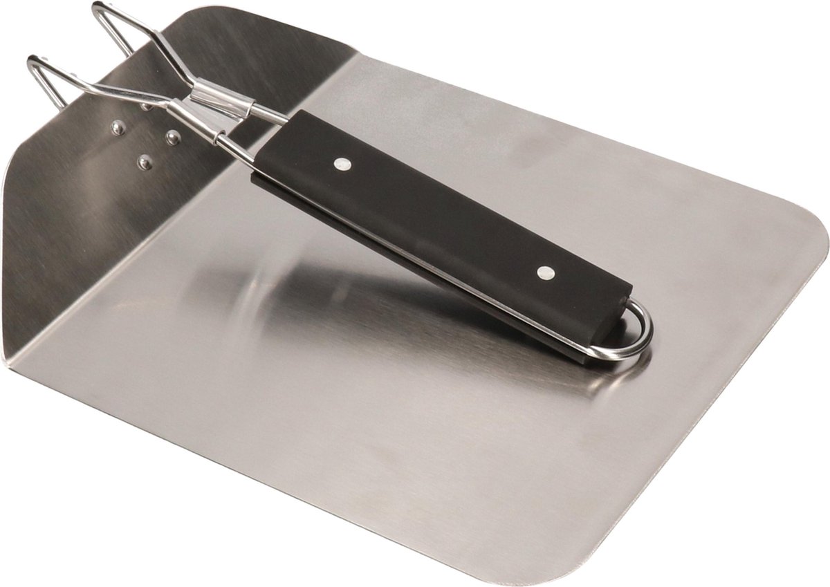 Outdoor Inklapbare pizzaschep RVS 28 x 25 x 6 cm - Pizza of brood maken - Broodschep - Silver