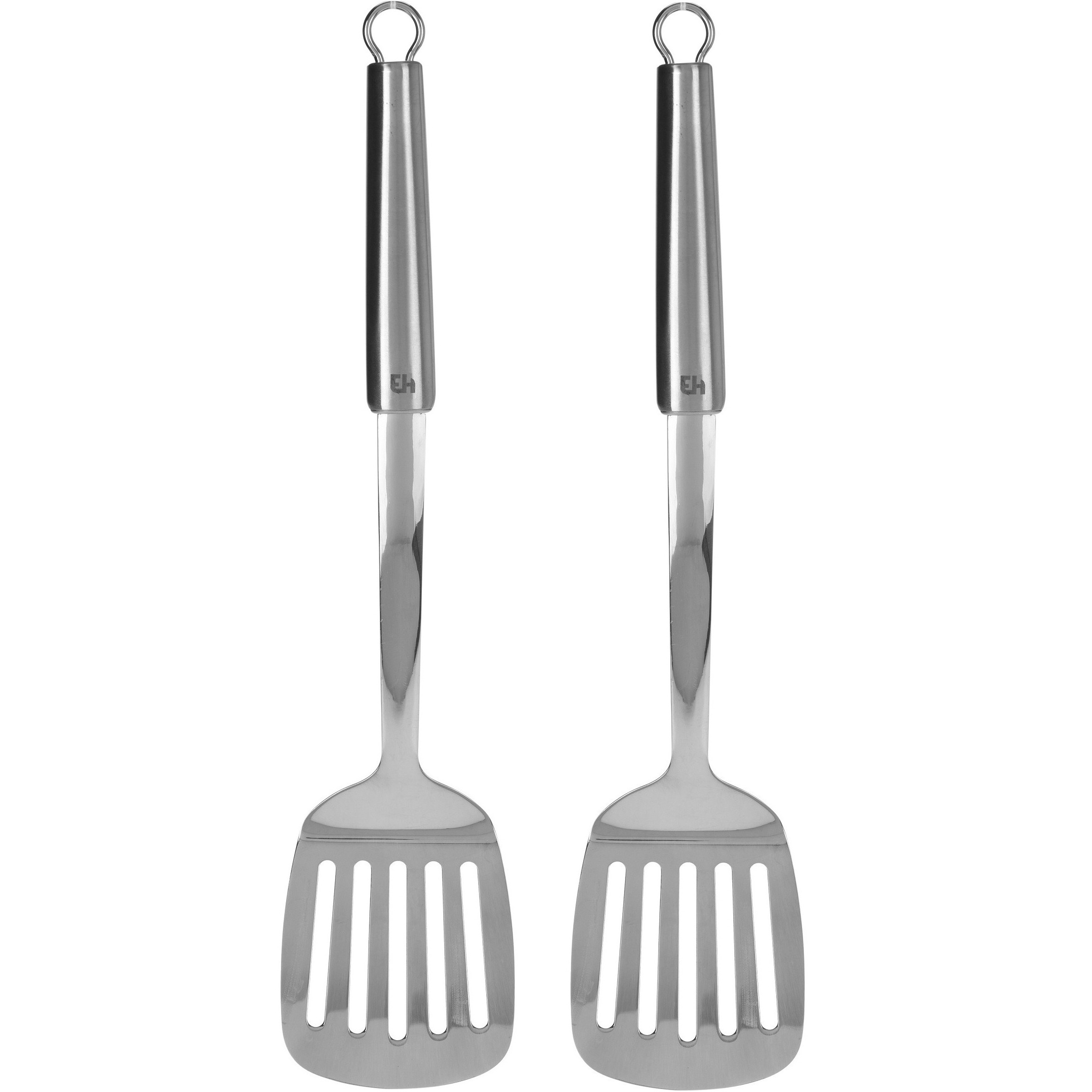 2x Bakspatels/bakspanen RVS 35 cm - Keukengerei - Keukenbenodigdheden - Kookgerei - Bakspatels/bakspanen voor o.a. vlees en pannenkoeken - Silver