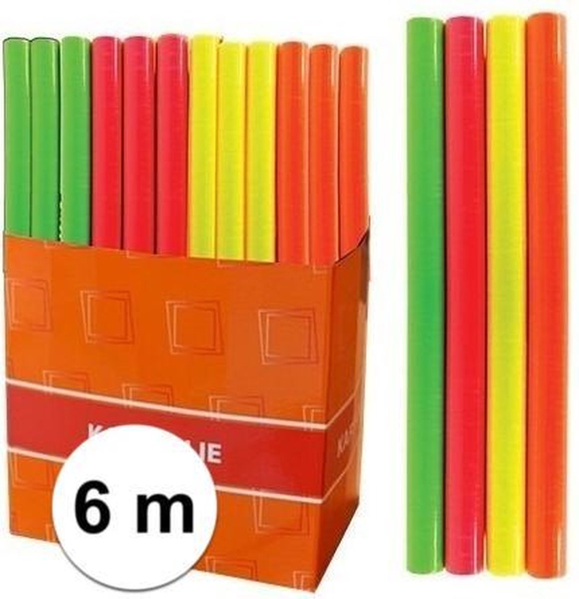 Kaftpapier folie schoolboeken neon 6 meter - Roze