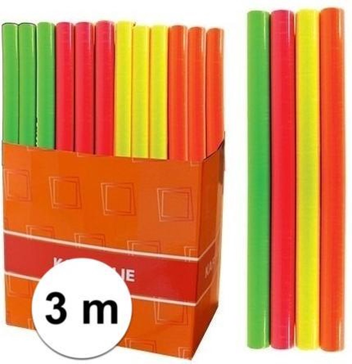 Kaftpapier folie schoolboeken neon 3 meter - Roze