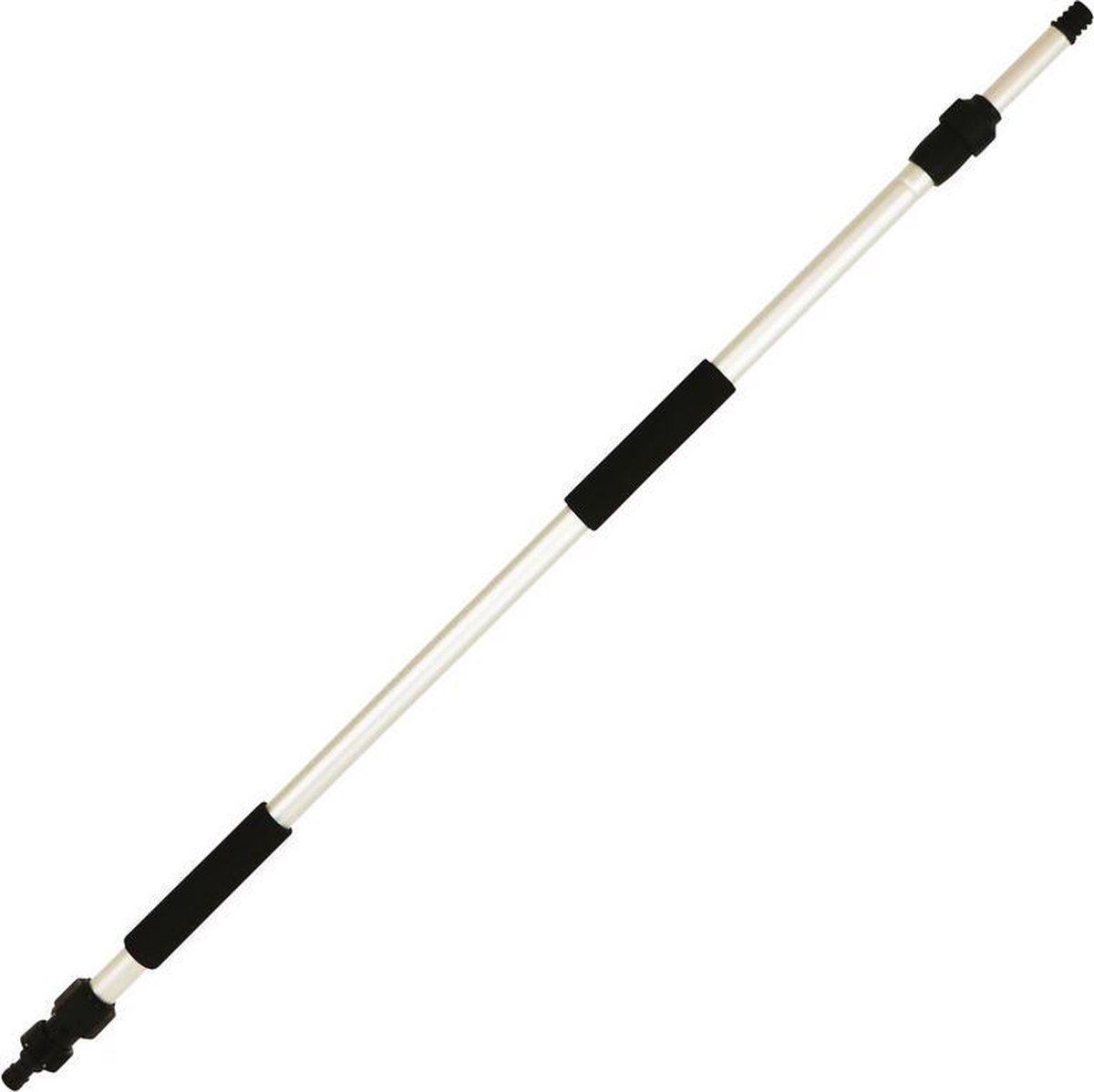 Wasborstel met zilveren verlengsteel 110 -160 cm - Universele aansluiting waterslang - Schuimrubberen handgrepen - Afsluitbare watertoevoer - Telescopisch - Auto/huis schoonmaak accessoire - Silver