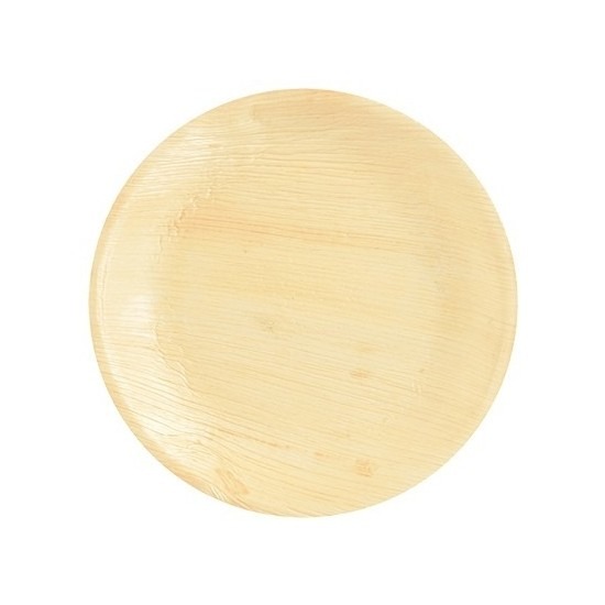 6x Duurzame en biologisch afbreekbare borden palmblad 23 cm - Milieuvriendelijk/ecologisch - Wegwerp bordjes - Bruin