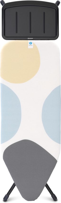 Brabantia PerfectFlow strijkplank C 124 x 45 cm Spring Bubbles met solide stoomunithouder - Zwart