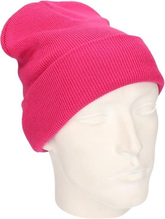 Beechfield Basic winter muts fuchsia - Roze