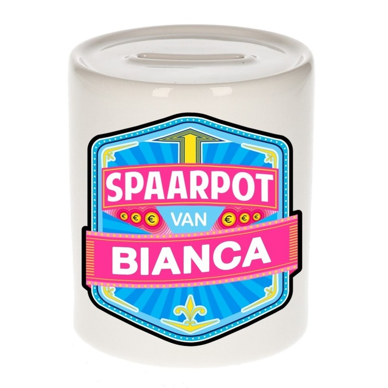 Bellatio Decorations Kinder spaarpot voor Bianca - keramiek - naam spaarpotten