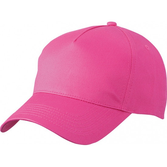 Myrtle Beach 5-panel baseball petjes /caps in de kleur fuchsia voor volwasenen - Voordelige caps - Roze