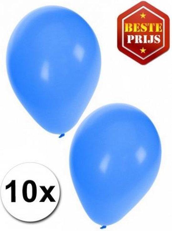 10x stukse party/feest/verjaardag ballonnen 27 cm - Feestartikelen en versiering - Blauw