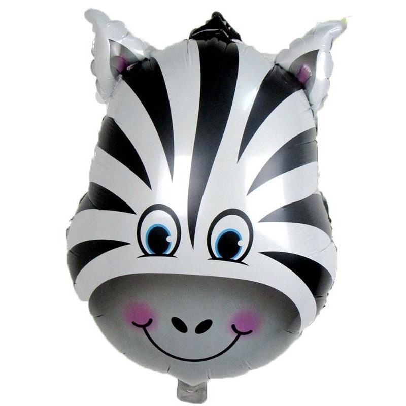 Dieren folieballon zebra 41 cm - Folieballonnen/heliumballonnen - Zebra dierenthema folie ballonnen