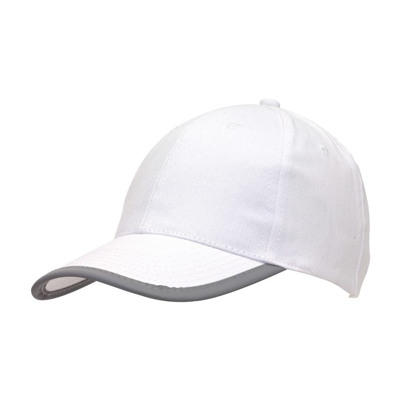 te baseballcap 5-panel voor volwassenen met reflecterende rand - Wit