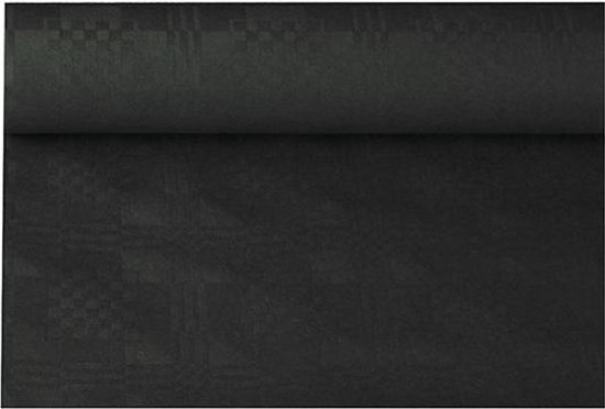 Haza papieren tafellaken/tafelkleed 800 x 118 cm op rol -e thema tafeldecoratie versieringen - Zwart