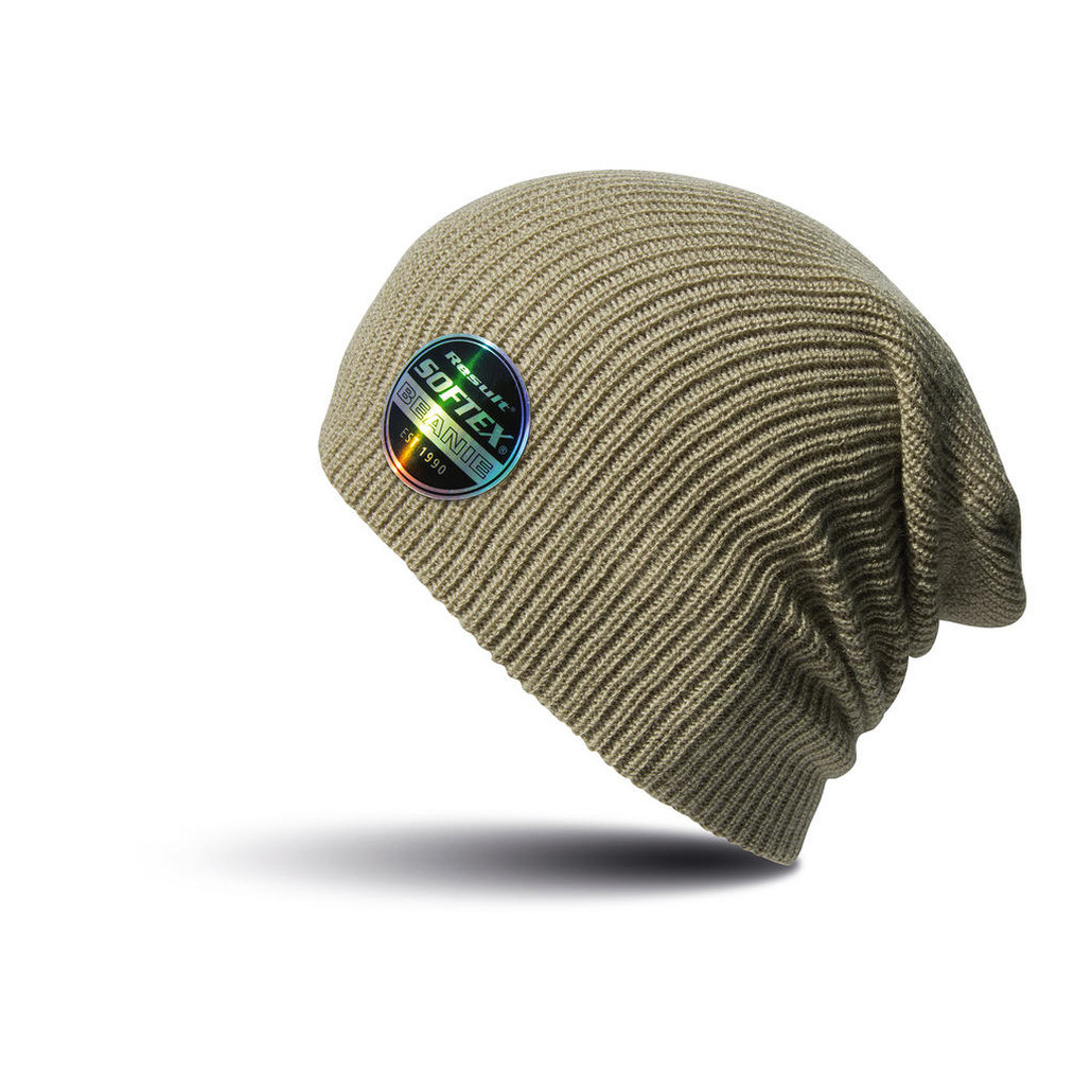 Result Warme gebreide Beanie wintermuts in het voor volwassenen - Damesmutsen / herenmutsen - 100% polyacryl - Beige