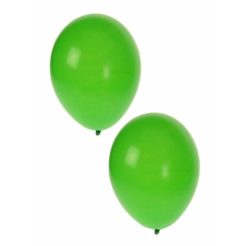 10x stukse party ballonnen 27 cm - Lucht en helium geschikt - Feestartikelen/versiering - Groen