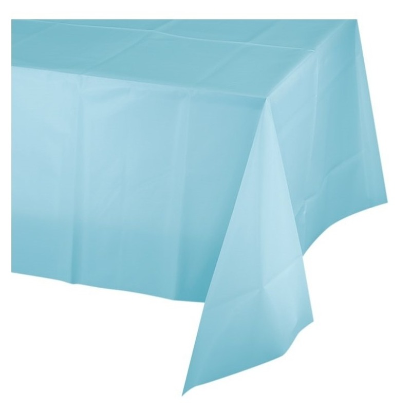 Licht plastic tafelkleed 137 x 274 cm - Blauw