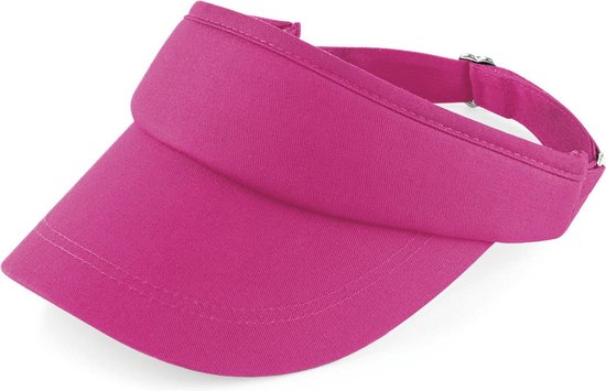 Beechfield Fuchsia roze sportieve zonneklep petje voor volwassenen - Katoenen verstelbare roze zonnekleppen - Dames/heren