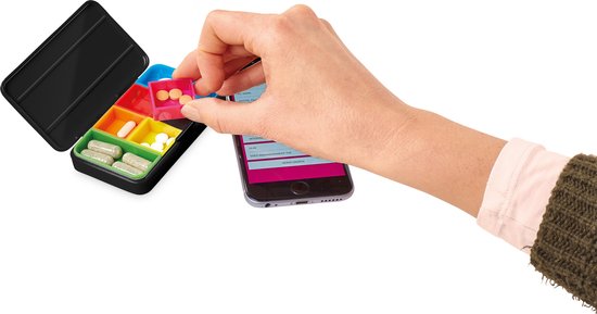 Exclusive Smart medicijnen pillendoosje voor app - 6-vakjes - compact model