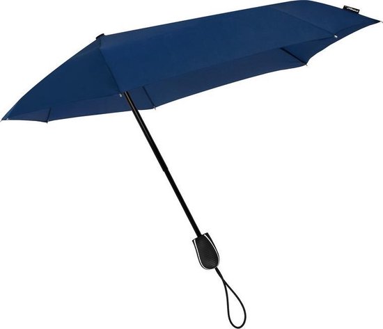 Impliva opvouwbare storm paraplu donkerblauw 100 cm - Mini stormparaplu