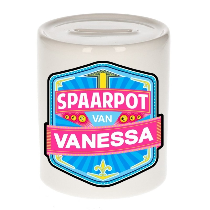 Bellatio Decorations Kinder spaarpot voor Vanessa - keramiek - naam spaarpotten