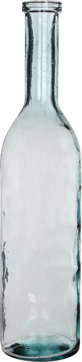 Mica Decorations Transparante fles vaas/vazen van eco glas 18 x 75 cm - Rioja - Woonaccessoires/woondecoraties - Glazen bloemenvaas - Flesvaas/flesvazen