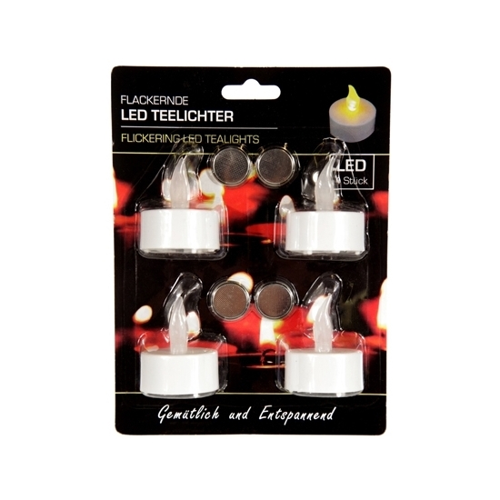 Led theelichtjes 4x stuks - waxinelichtjes/lampjes