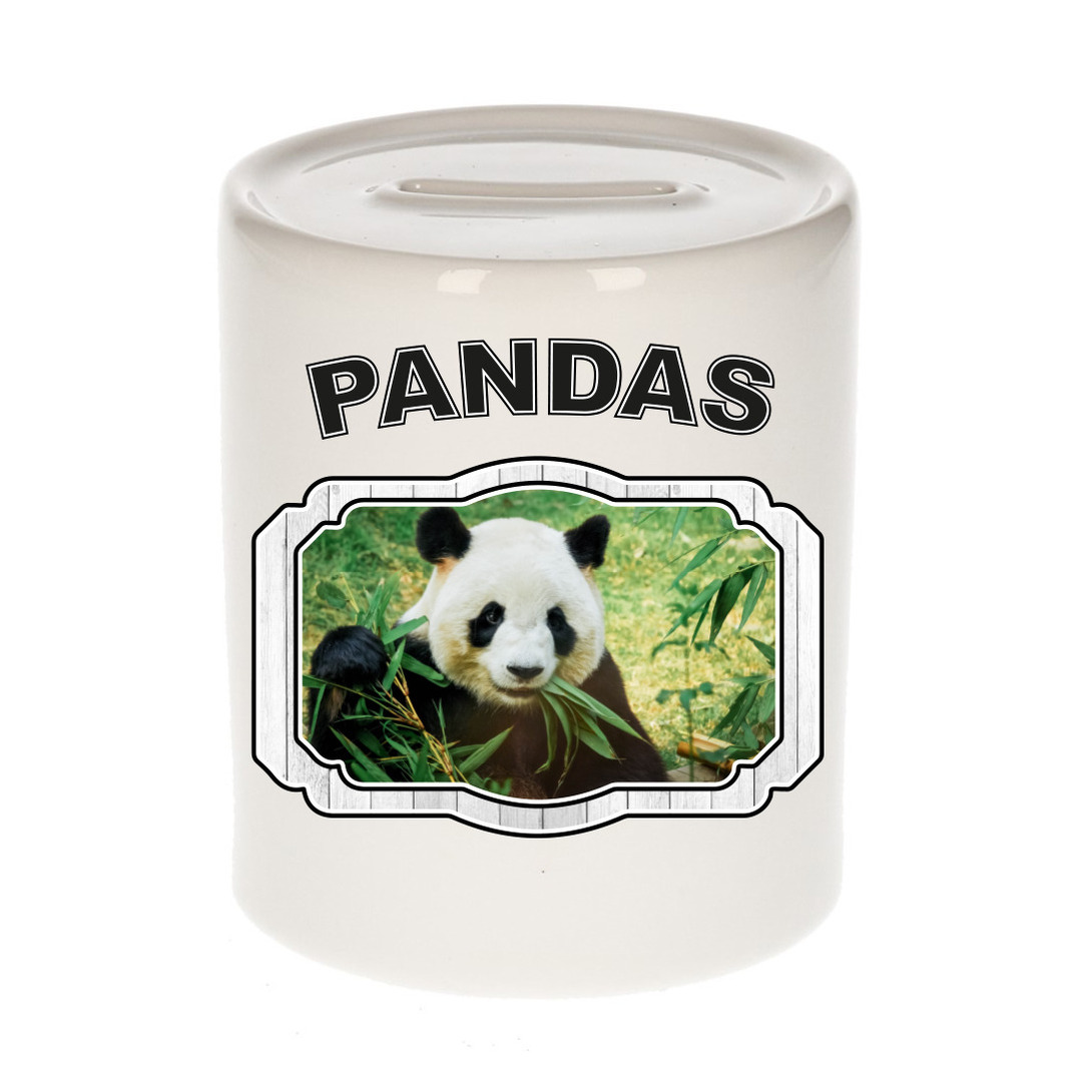 Bellatio Decorations Dieren liefhebber panda spaarpot 9 cm jongens en meisjes - keramiek - Cadeau spaarpotten pandaberen liefhebber