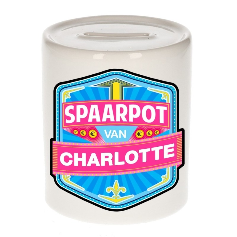 Bellatio Decorations Kinder spaarpot voor Charlotte - keramiek - naam spaarpotten