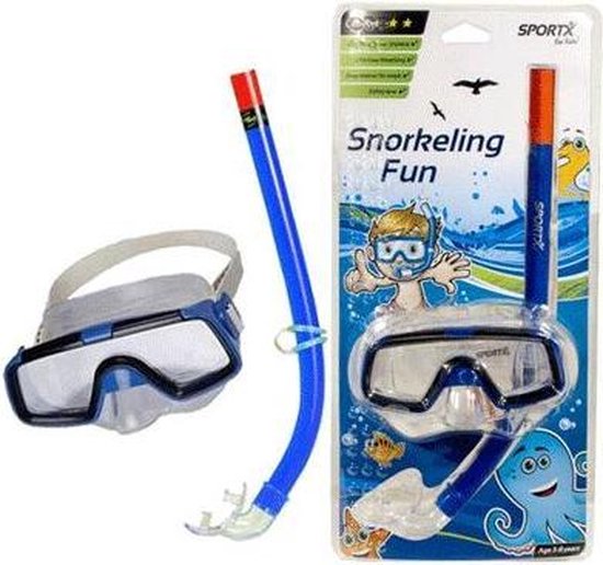 Sportx Snorkelset blauw voor jongens / kinderen - kids snorkelset
