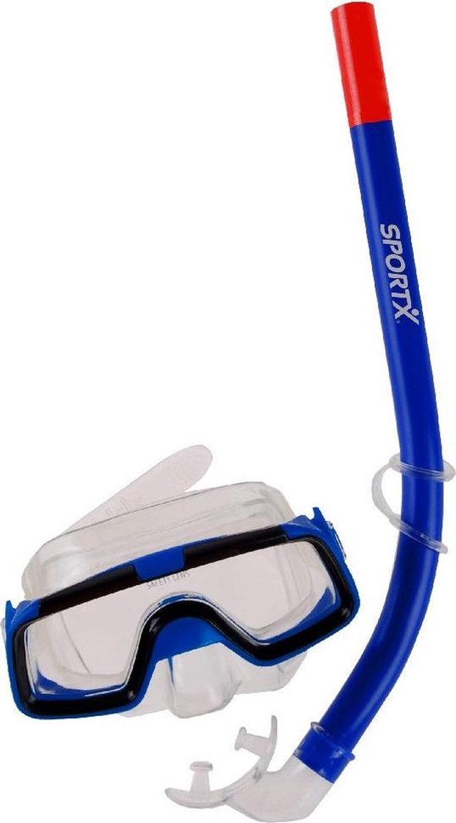 Sportx Snorkelset blauw voor jongens / kinderen - kids snorkelset