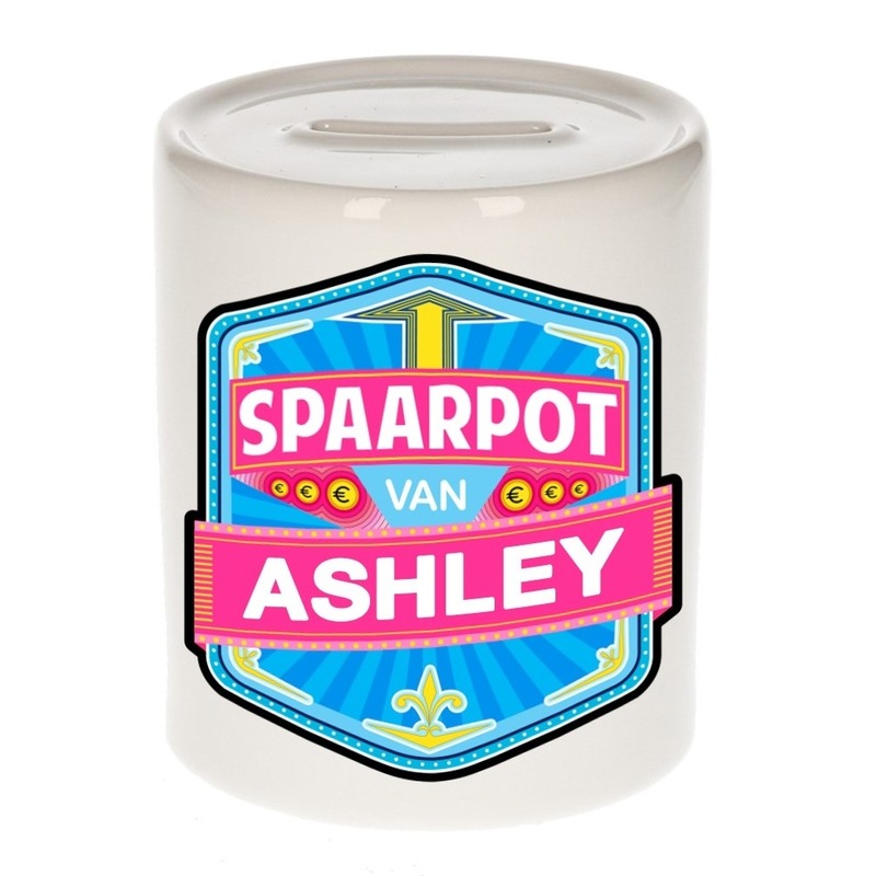 Bellatio Decorations Kinder spaarpot voor Ashley - keramiek - naam spaarpotten