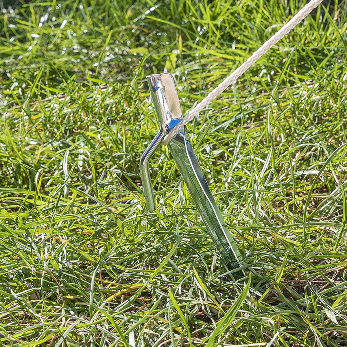 12x stuks grondpennen/tentharingen metaal met haak 25 cm - camping/kampeer accessoires - Silver