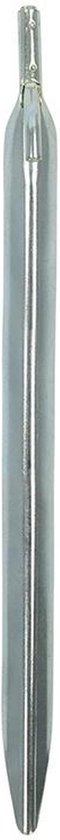 12x stuks grondpennen/tentharingen metaal met haak 25 cm - camping/kampeer accessoires - Silver