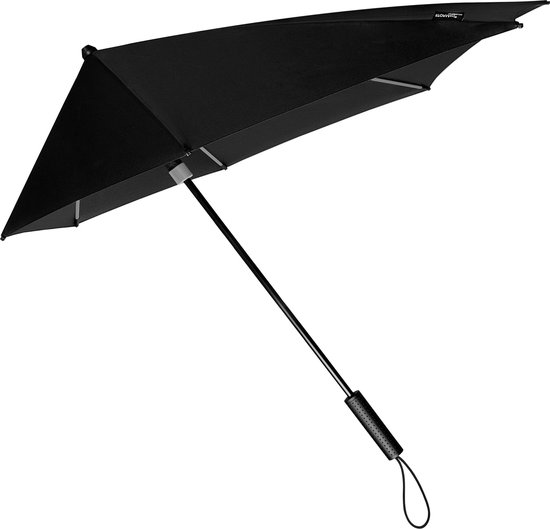 Impliva storm paraplu zwart met frame windproof 100 cm - Stormproof paraplu - Grijs