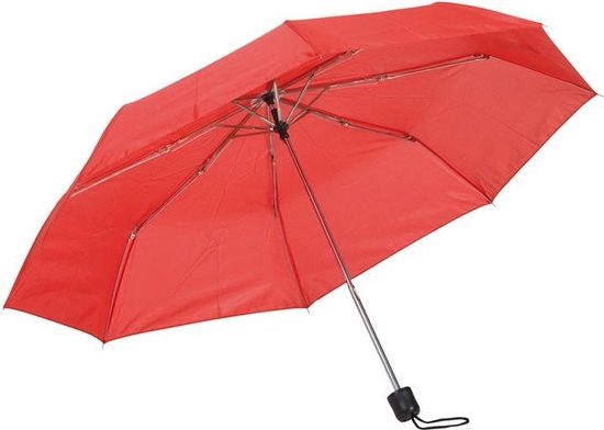 Opvouwbare mini paraplu 96 cm - Voordelige kleine paraplu - Regenbescherming - Rood