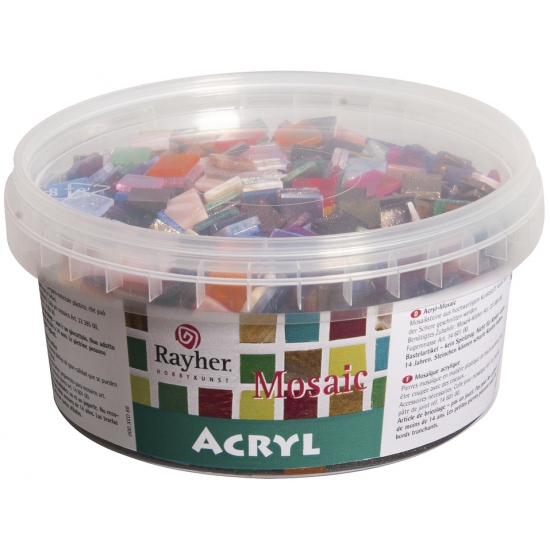 Rayher Hobby Mozaiek steentjes diverse kleuren 300 gram - hobbyartikelen/knutselspullen