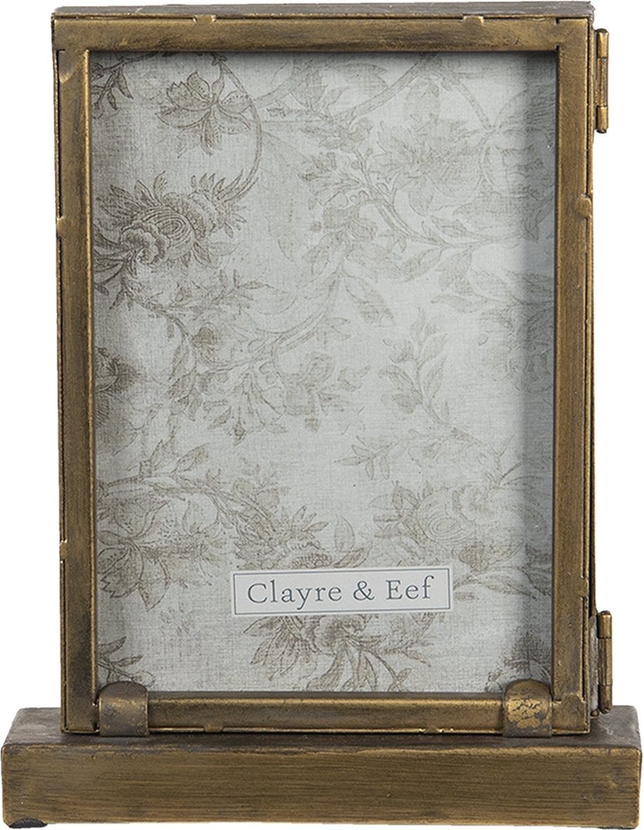 Clayre & Eef Fotolijst - 16*5*20 cm / 13*18 cm - transparant - metaal / glas - - 2F0785 - Goud