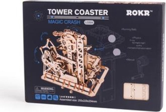 Robotime 3D-puzzel Knikkerbaan hout 227-delig - Bruin