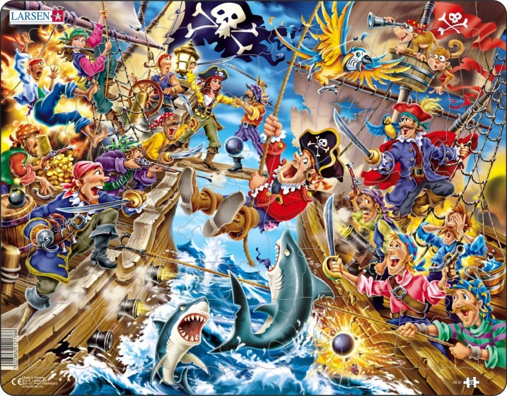 Larsen legpuzzel Maxi piratengevechten 39 stukjes