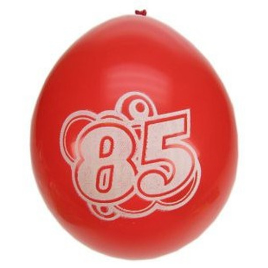 8x stuks ballonnen 85 jaar verjaardag thema - Feestartikelen/versiering