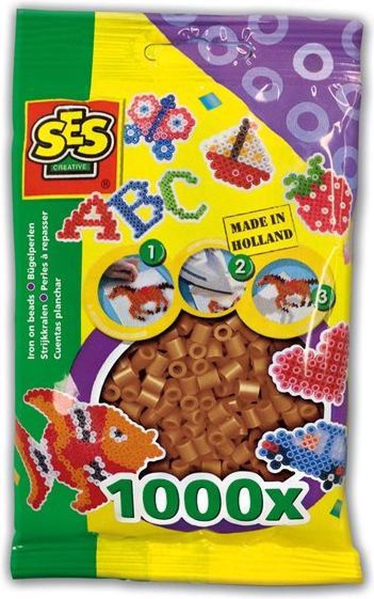 SES Beedz Strijkkralen 1000 stuks - Bruin