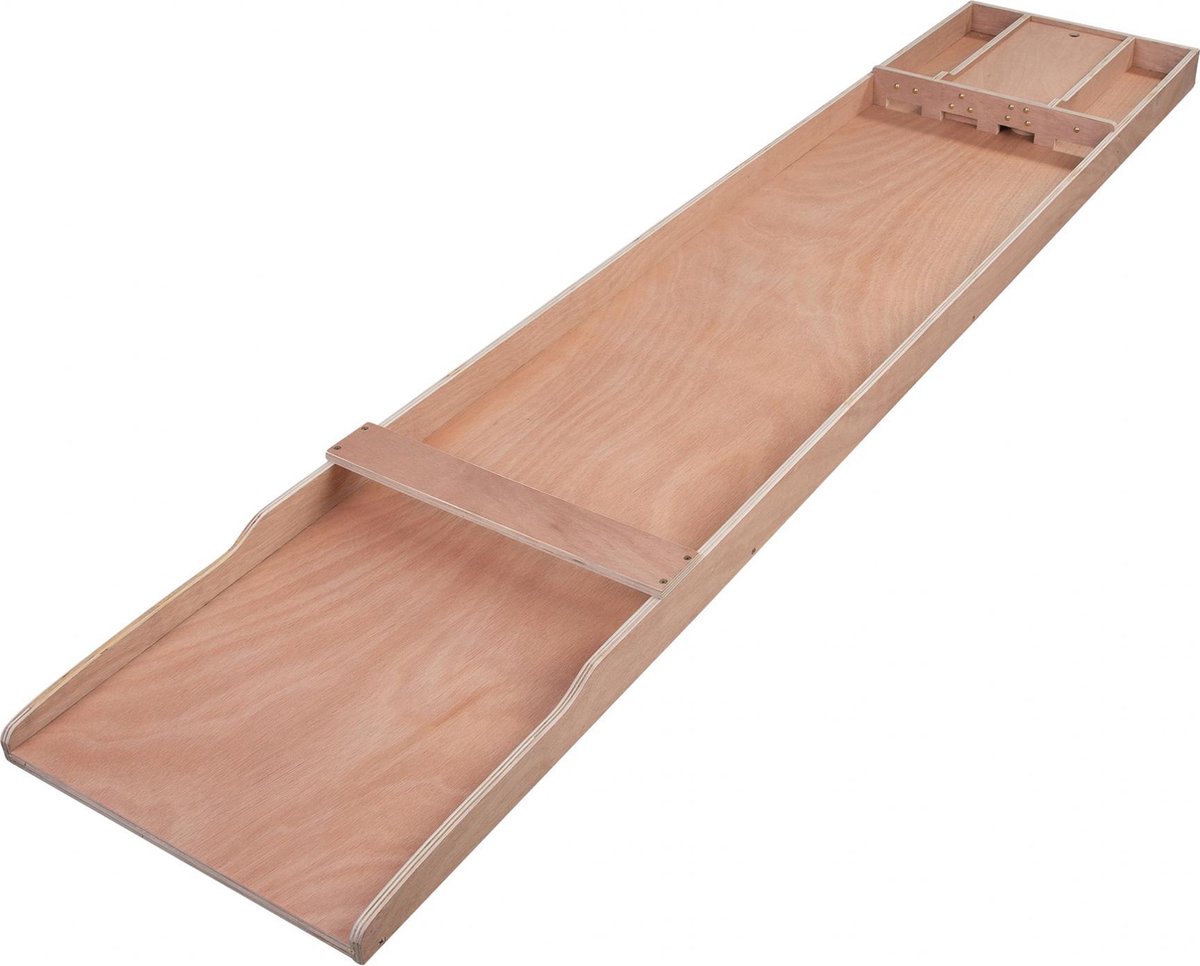 Longfield Games Games houten sjoelbak 200 x 41 x 7,5 cm hout 30 schijven - Bruin