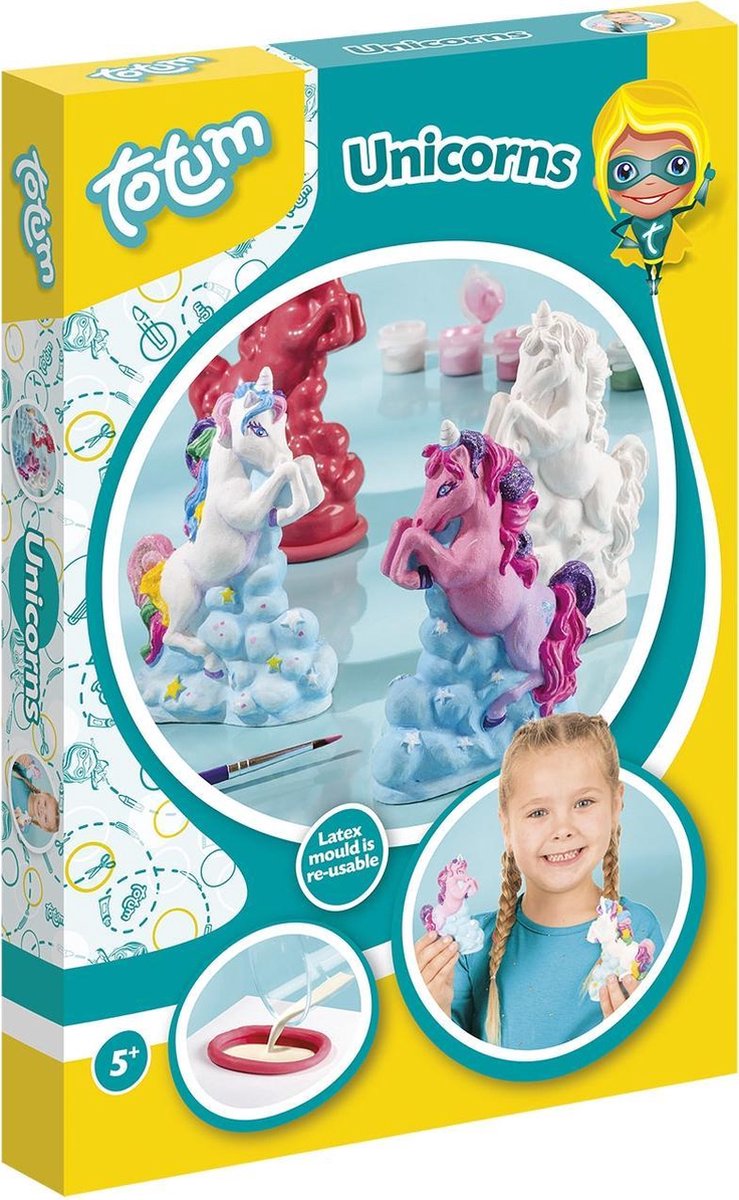 Totum gips gieten en verven: eenhoorns